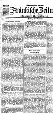 Fränkische Zeitung (Ansbacher Morgenblatt) Freitag 13. September 1872