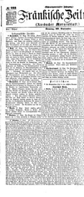 Fränkische Zeitung (Ansbacher Morgenblatt) Sonntag 29. September 1872