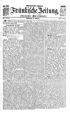 Fränkische Zeitung (Ansbacher Morgenblatt) Mittwoch 2. Oktober 1872