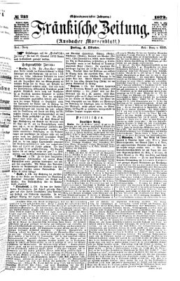 Fränkische Zeitung (Ansbacher Morgenblatt) Freitag 4. Oktober 1872