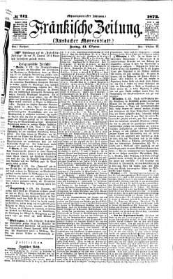 Fränkische Zeitung (Ansbacher Morgenblatt) Freitag 11. Oktober 1872