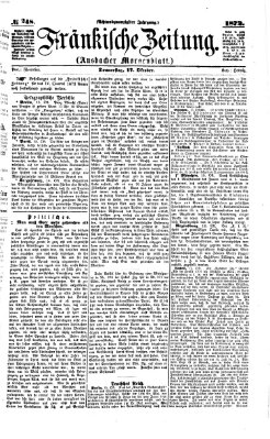 Fränkische Zeitung (Ansbacher Morgenblatt) Donnerstag 17. Oktober 1872