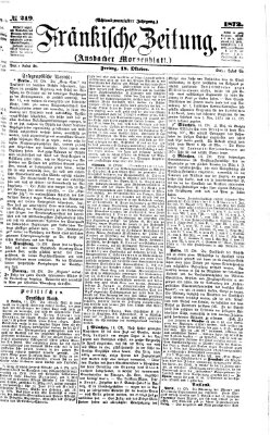 Fränkische Zeitung (Ansbacher Morgenblatt) Freitag 18. Oktober 1872