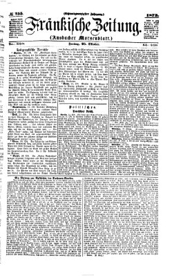 Fränkische Zeitung (Ansbacher Morgenblatt) Freitag 25. Oktober 1872