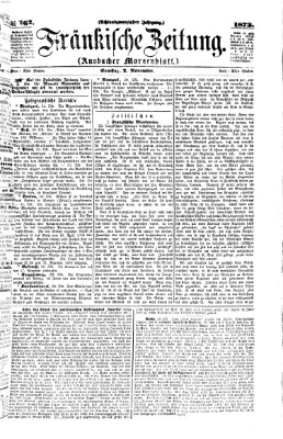 Fränkische Zeitung (Ansbacher Morgenblatt) Samstag 2. November 1872