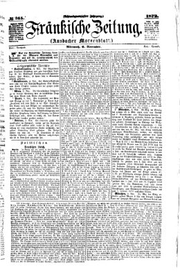 Fränkische Zeitung (Ansbacher Morgenblatt) Mittwoch 6. November 1872