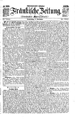 Fränkische Zeitung (Ansbacher Morgenblatt) Donnerstag 7. November 1872