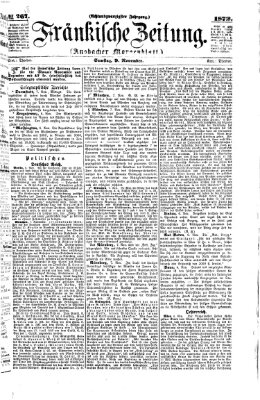 Fränkische Zeitung (Ansbacher Morgenblatt) Samstag 9. November 1872