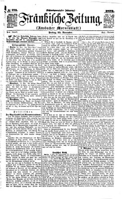 Fränkische Zeitung (Ansbacher Morgenblatt) Freitag 15. November 1872