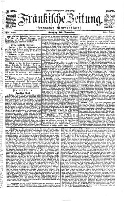 Fränkische Zeitung (Ansbacher Morgenblatt) Samstag 16. November 1872