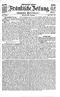 Fränkische Zeitung (Ansbacher Morgenblatt) Mittwoch 20. November 1872