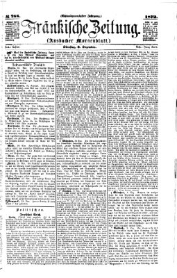 Fränkische Zeitung (Ansbacher Morgenblatt) Dienstag 3. Dezember 1872