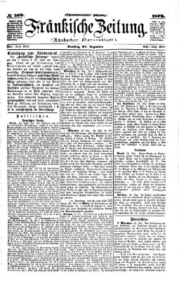 Fränkische Zeitung (Ansbacher Morgenblatt) Samstag 28. Dezember 1872