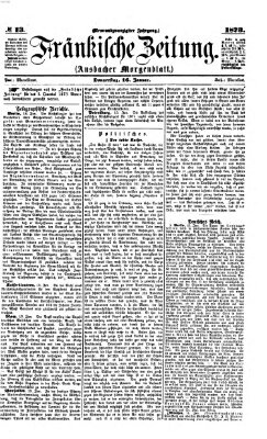 Fränkische Zeitung (Ansbacher Morgenblatt) Donnerstag 16. Januar 1873