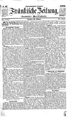 Fränkische Zeitung (Ansbacher Morgenblatt) Dienstag 25. Februar 1873