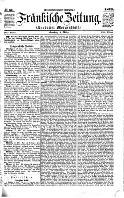 Fränkische Zeitung (Ansbacher Morgenblatt) Samstag 1. März 1873