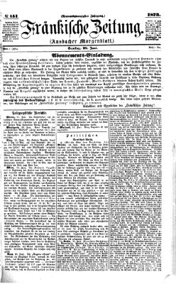 Fränkische Zeitung (Ansbacher Morgenblatt) Samstag 28. Juni 1873