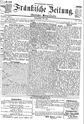 Fränkische Zeitung (Ansbacher Morgenblatt) Donnerstag 17. Juli 1873