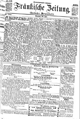 Fränkische Zeitung (Ansbacher Morgenblatt) Sonntag 27. Juli 1873