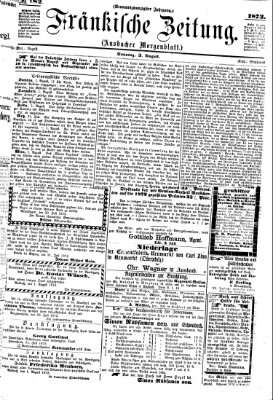 Fränkische Zeitung (Ansbacher Morgenblatt) Sonntag 3. August 1873