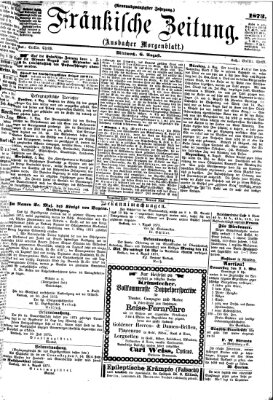 Fränkische Zeitung (Ansbacher Morgenblatt) Mittwoch 6. August 1873