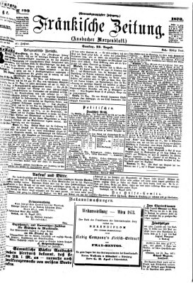 Fränkische Zeitung (Ansbacher Morgenblatt) Samstag 23. August 1873