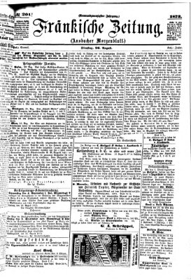 Fränkische Zeitung (Ansbacher Morgenblatt) Dienstag 26. August 1873