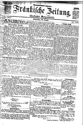 Fränkische Zeitung (Ansbacher Morgenblatt) Donnerstag 28. August 1873