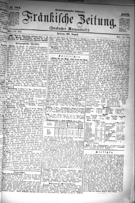 Fränkische Zeitung (Ansbacher Morgenblatt) Freitag 29. August 1873