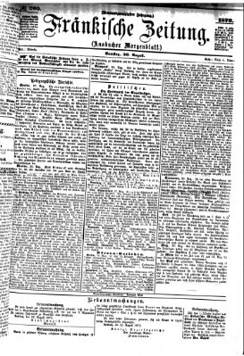 Fränkische Zeitung (Ansbacher Morgenblatt) Samstag 30. August 1873