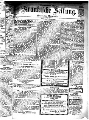 Fränkische Zeitung (Ansbacher Morgenblatt) Sonntag 7. September 1873