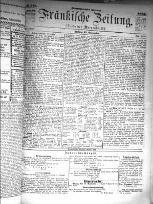 Fränkische Zeitung (Ansbacher Morgenblatt) Freitag 12. September 1873