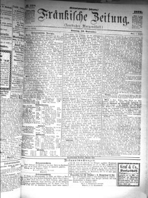 Fränkische Zeitung (Ansbacher Morgenblatt) Sonntag 14. September 1873