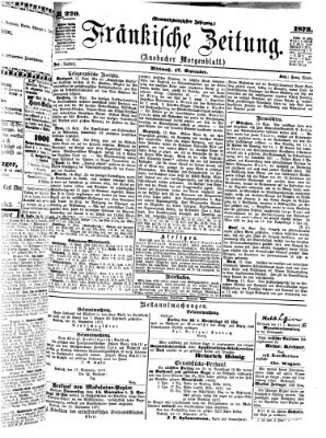 Fränkische Zeitung (Ansbacher Morgenblatt) Mittwoch 17. September 1873