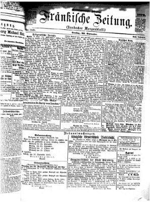 Fränkische Zeitung (Ansbacher Morgenblatt) Samstag 20. September 1873