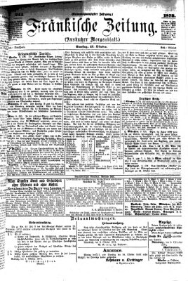 Fränkische Zeitung (Ansbacher Morgenblatt) Samstag 11. Oktober 1873