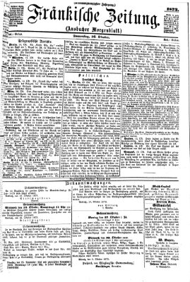 Fränkische Zeitung (Ansbacher Morgenblatt) Donnerstag 16. Oktober 1873