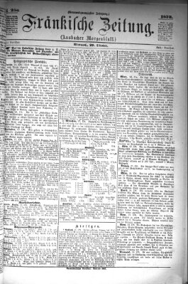 Fränkische Zeitung (Ansbacher Morgenblatt) Mittwoch 29. Oktober 1873