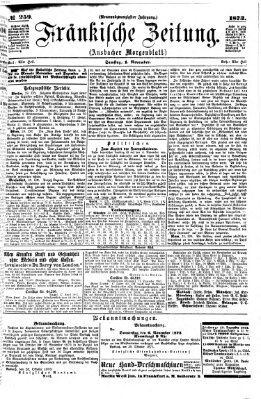 Fränkische Zeitung (Ansbacher Morgenblatt) Samstag 1. November 1873