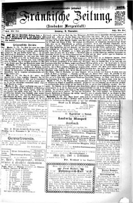 Fränkische Zeitung (Ansbacher Morgenblatt) Sonntag 2. November 1873