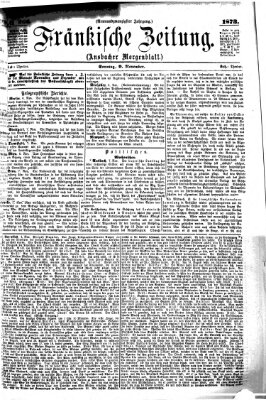 Fränkische Zeitung (Ansbacher Morgenblatt) Sonntag 9. November 1873