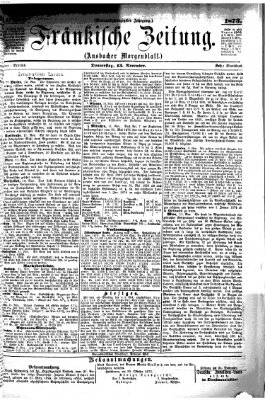 Fränkische Zeitung (Ansbacher Morgenblatt) Donnerstag 13. November 1873