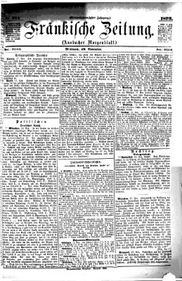 Fränkische Zeitung (Ansbacher Morgenblatt) Mittwoch 19. November 1873