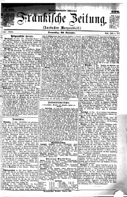 Fränkische Zeitung (Ansbacher Morgenblatt) Donnerstag 20. November 1873