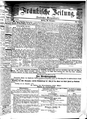 Fränkische Zeitung (Ansbacher Morgenblatt) Freitag 28. November 1873