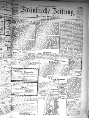 Fränkische Zeitung (Ansbacher Morgenblatt) Sonntag 30. November 1873