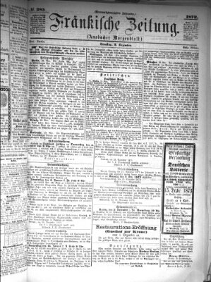 Fränkische Zeitung (Ansbacher Morgenblatt) Dienstag 2. Dezember 1873