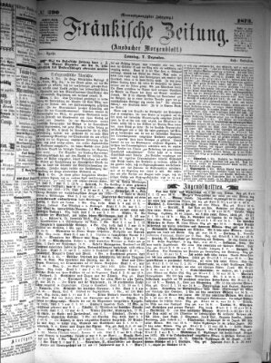 Fränkische Zeitung (Ansbacher Morgenblatt) Sonntag 7. Dezember 1873