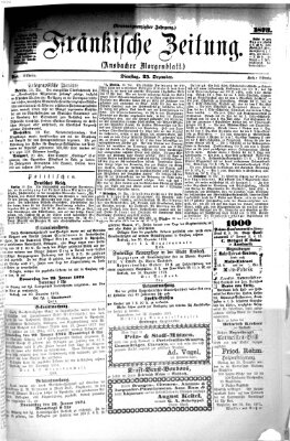 Fränkische Zeitung (Ansbacher Morgenblatt) Dienstag 23. Dezember 1873