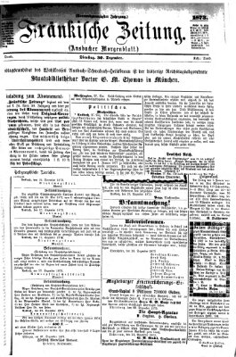 Fränkische Zeitung (Ansbacher Morgenblatt) Dienstag 30. Dezember 1873